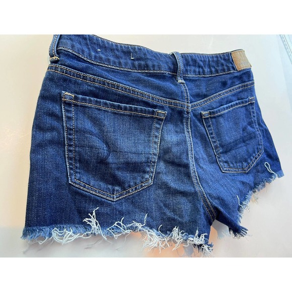 American Eagle Tomgirl Shortie Denim Shorts Women 4 Medium Wash Distressed Casua - Picture 4 of 10